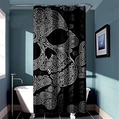 Paisley Skull, Abstract Art Shower Curtain 36  X 72  (stall)  by nateshop