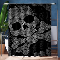 Paisley Skull, Abstract Art Shower Curtain 60  X 72  (medium)  by nateshop