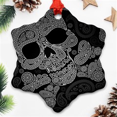 Paisley Skull, Abstract Art Ornament (snowflake) by nateshop