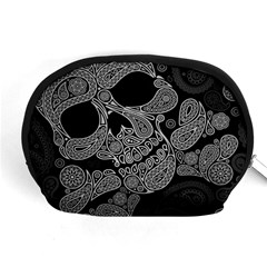 Paisley Skull, Abstract Art Accessory Pouch (medium) by nateshop