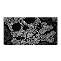 Paisley Skull, Abstract Art Satin Wrap 35  X 70  by nateshop