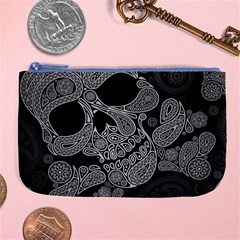 Paisley Skull, Abstract Art Large Coin Purse by nateshop