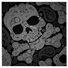 Paisley Skull, Abstract Art Wooden Puzzle Square by nateshop