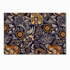 Paisley Texture, Floral Ornament Texture Postcards 5  X 7  (pkg Of 10) by nateshop