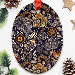 Paisley Texture, Floral Ornament Texture Oval Ornament (two Sides)