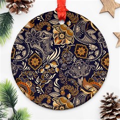 Paisley Texture, Floral Ornament Texture Round Ornament (two Sides)