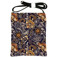 Paisley Texture, Floral Ornament Texture Shoulder Sling Bag by nateshop