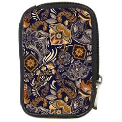 Paisley Texture, Floral Ornament Texture Compact Camera Leather Case by nateshop