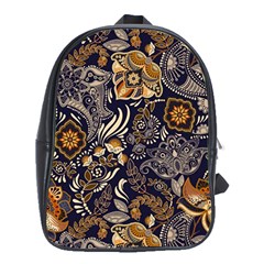 Paisley Texture, Floral Ornament Texture School Bag (xl) by nateshop