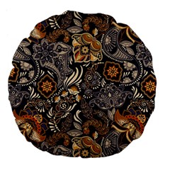 Paisley Texture, Floral Ornament Texture Large 18  Premium Flano Round Cushions by nateshop