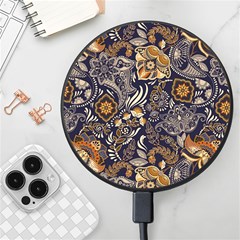 Paisley Texture, Floral Ornament Texture Wireless Fast Charger(black) by nateshop