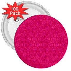 Pink Pattern, Abstract, Background, Bright 3  Buttons (100 Pack)  by nateshop