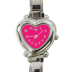 Pink Pattern, Abstract, Background, Bright Heart Italian Charm Watch by nateshop