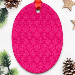 Pink Pattern, Abstract, Background, Bright Oval Ornament (two Sides) by nateshop