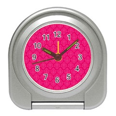 Pink Pattern, Abstract, Background, Bright Travel Alarm Clock by nateshop