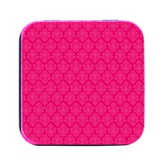 Pink Pattern, Abstract, Background, Bright Square Metal Box (black) by nateshop