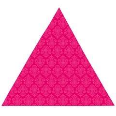 Pink Pattern, Abstract, Background, Bright Wooden Puzzle Triangle by nateshop