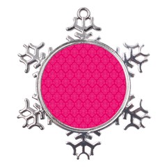 Pink Pattern, Abstract, Background, Bright Metal Large Snowflake Ornament by nateshop