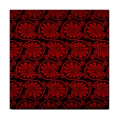 Red Floral Pattern Floral Greek Ornaments Tile Coaster by nateshop