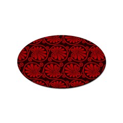 Red Floral Pattern Floral Greek Ornaments Sticker Oval (10 Pack) by nateshop