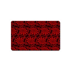 Red Floral Pattern Floral Greek Ornaments Magnet (name Card) by nateshop