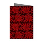 Red Floral Pattern Floral Greek Ornaments Mini Greeting Cards (Pkg of 8) Left