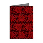 Red Floral Pattern Floral Greek Ornaments Mini Greeting Cards (Pkg of 8) Right