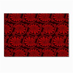 Red Floral Pattern Floral Greek Ornaments Postcard 4 x 6  (pkg Of 10) by nateshop