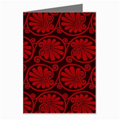 Red Floral Pattern Floral Greek Ornaments Greeting Card by nateshop