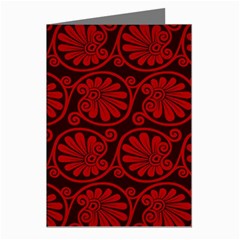 Red Floral Pattern Floral Greek Ornaments Greeting Cards (pkg Of 8) by nateshop