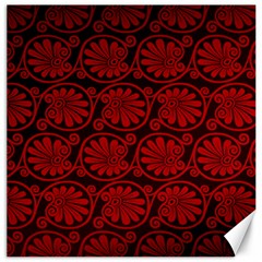 Red Floral Pattern Floral Greek Ornaments Canvas 16  X 16  by nateshop