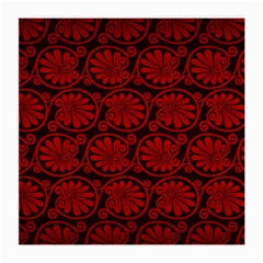 Red Floral Pattern Floral Greek Ornaments Medium Glasses Cloth (2 Sides) by nateshop