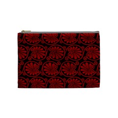 Red Floral Pattern Floral Greek Ornaments Cosmetic Bag (medium) by nateshop