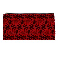 Red Floral Pattern Floral Greek Ornaments Pencil Case by nateshop