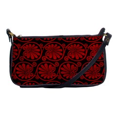 Red Floral Pattern Floral Greek Ornaments Shoulder Clutch Bag by nateshop