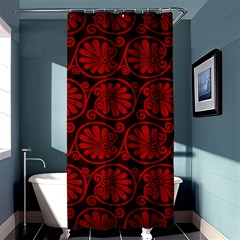 Red Floral Pattern Floral Greek Ornaments Shower Curtain 36  X 72  (stall)  by nateshop