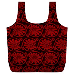 Red Floral Pattern Floral Greek Ornaments Full Print Recycle Bag (xl) by nateshop