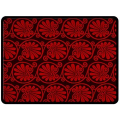 Red Floral Pattern Floral Greek Ornaments Two Sides Fleece Blanket (large) by nateshop