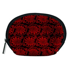 Red Floral Pattern Floral Greek Ornaments Accessory Pouch (medium) by nateshop