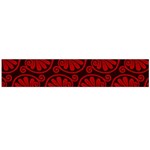 Red Floral Pattern Floral Greek Ornaments Large Premium Plush Fleece Scarf  Front