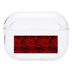 Red Floral Pattern Floral Greek Ornaments Hard Pc Airpods Pro Case by nateshop