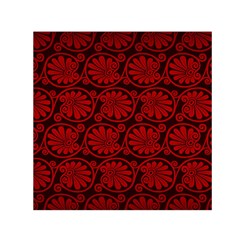 Red Floral Pattern Floral Greek Ornaments Square Satin Scarf (30  X 30 ) by nateshop