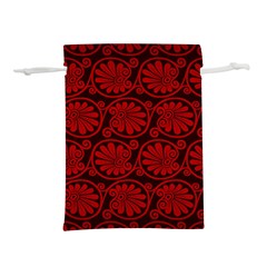 Red Floral Pattern Floral Greek Ornaments Lightweight Drawstring Pouch (s) by nateshop