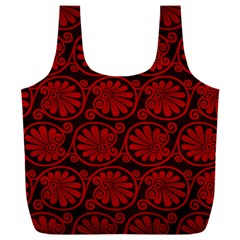 Red Floral Pattern Floral Greek Ornaments Full Print Recycle Bag (xxxl) by nateshop