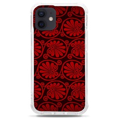 Red Floral Pattern Floral Greek Ornaments Iphone 12 Mini Tpu Uv Print Case	 by nateshop