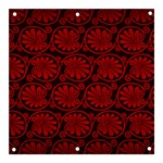 Red Floral Pattern Floral Greek Ornaments Banner and Sign 3  x 3  Front