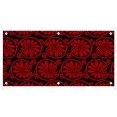 Red Floral Pattern Floral Greek Ornaments Banner And Sign 4  X 2  by nateshop