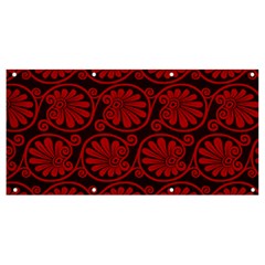 Red Floral Pattern Floral Greek Ornaments Banner And Sign 8  X 4  by nateshop