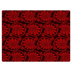 Red Floral Pattern Floral Greek Ornaments Premium Plush Fleece Blanket (extra Small) by nateshop