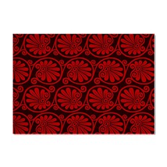 Red Floral Pattern Floral Greek Ornaments Crystal Sticker (a4) by nateshop